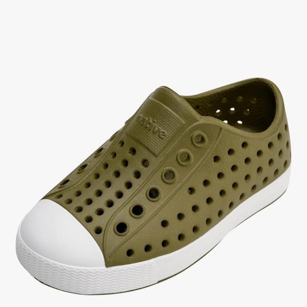 Toddler Slip-On Native Jefferson Shoe with White Toe Cap Size 5